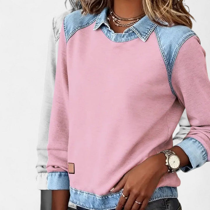 Women's Two-Tone Sweater - -Look Panels