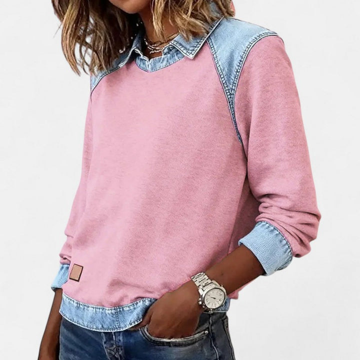 Women's Two-Tone Sweater - -Look Panels