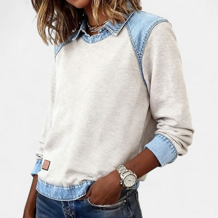 Women's Two-Tone Sweater - -Look Panels