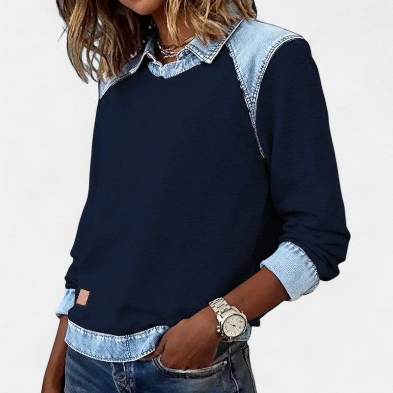 Women's Two-Tone Sweater - -Look Panels