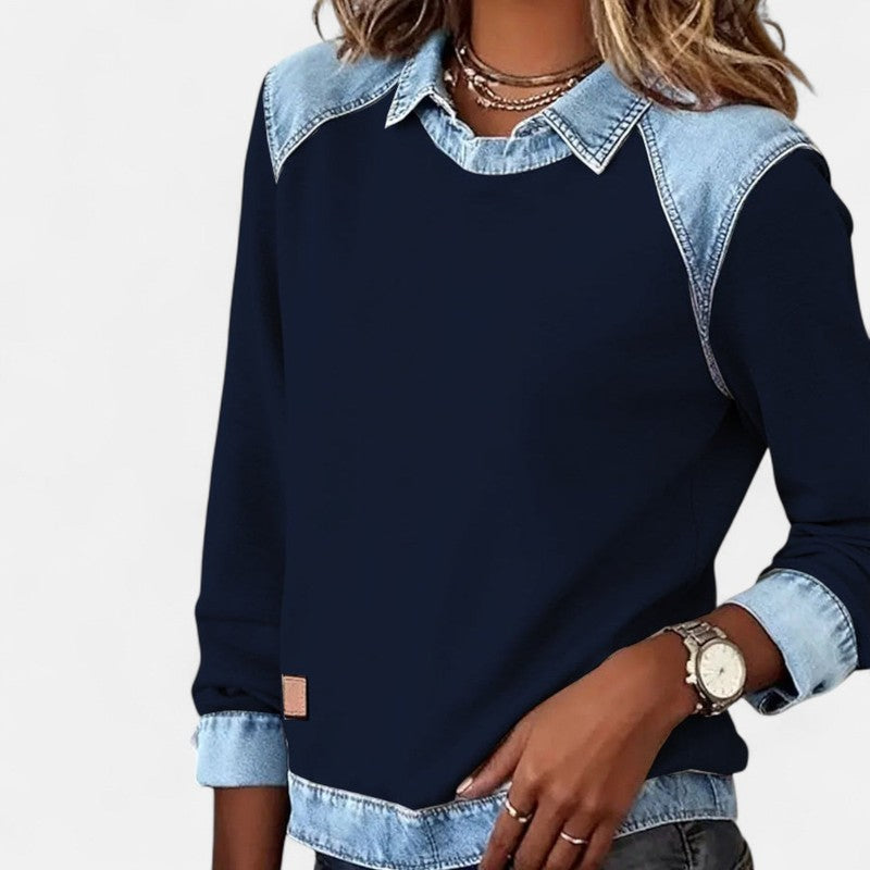 Women's Two-Tone Sweater - -Look Panels
