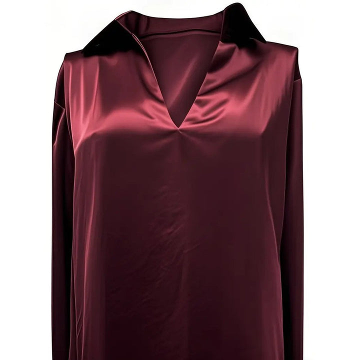 Women's V-Neck Blouse - Shirt Collar