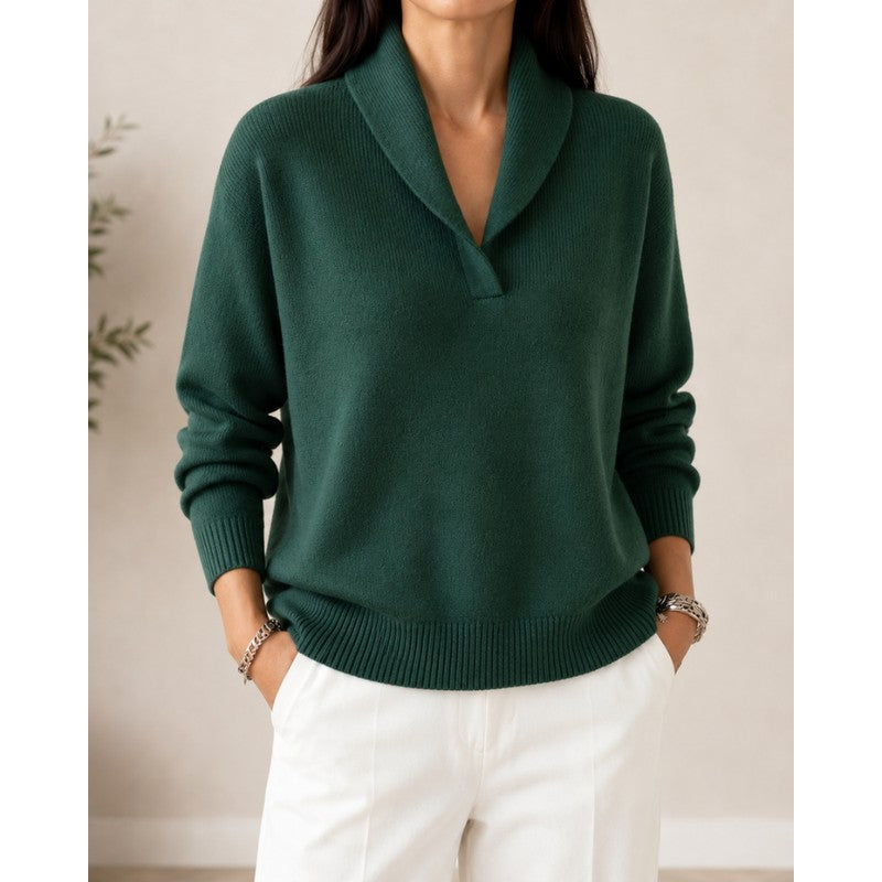 Women's V-Neck Sweater - Relaxed Fit
