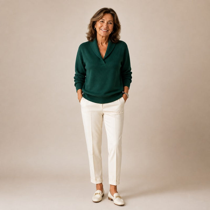 Women's V-Neck Sweater - Relaxed Fit