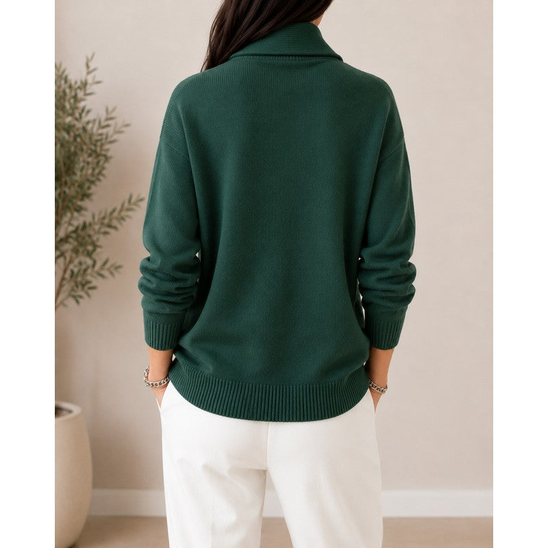 Women's V-Neck Sweater - Relaxed Fit