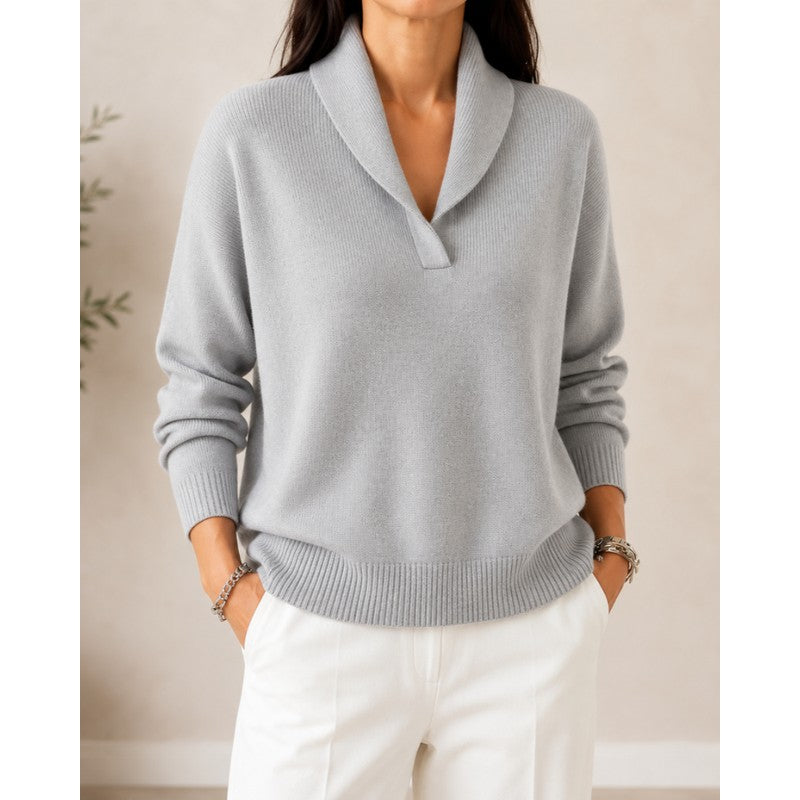 Women's V-Neck Sweater - Relaxed Fit
