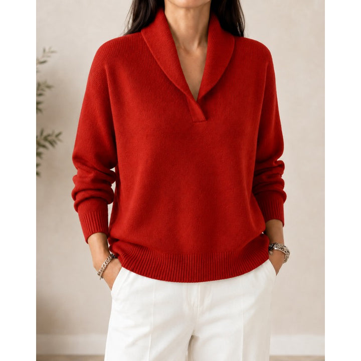 Women's V-Neck Sweater - Relaxed Fit