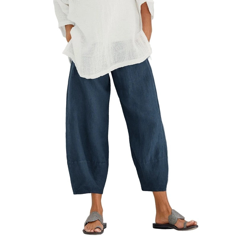 Women's Wide-Leg Cropped Trousers - Available in Multiple Colors