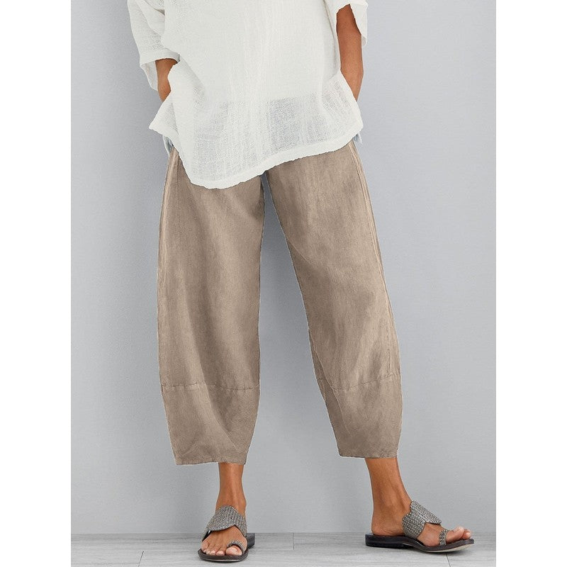 Women's Wide-Leg Cropped Trousers - Available in Multiple Colors