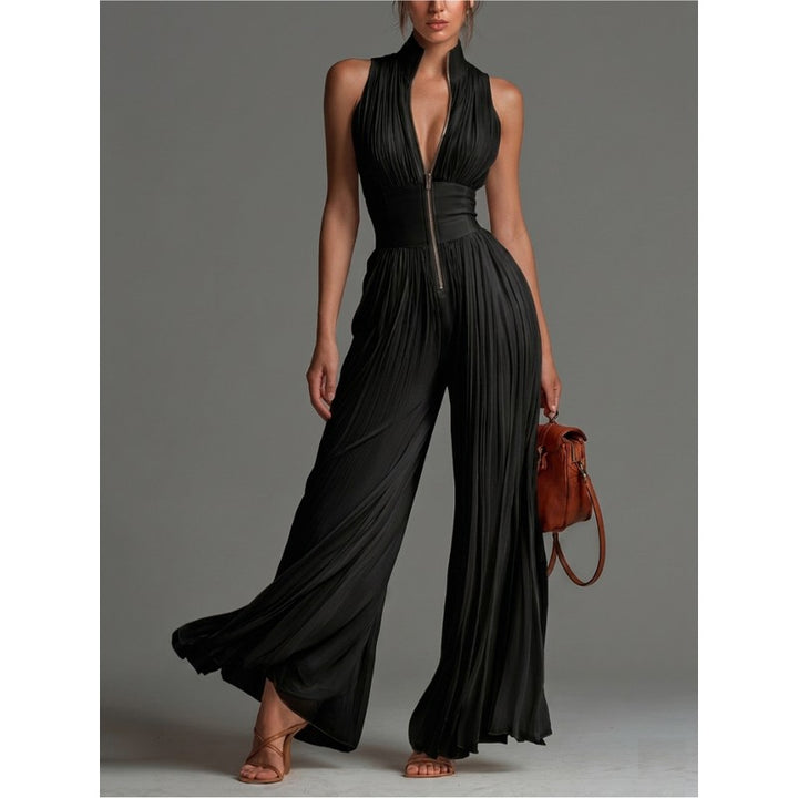 Women's Wide-Leg Jumpsuit - Black