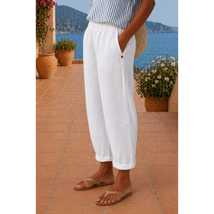 Women's Wide Leg Pants - Elastic Waistband