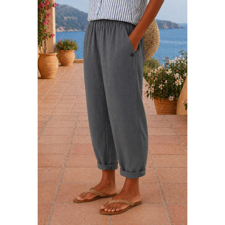 Women's Wide Leg Pants - Elastic Waistband