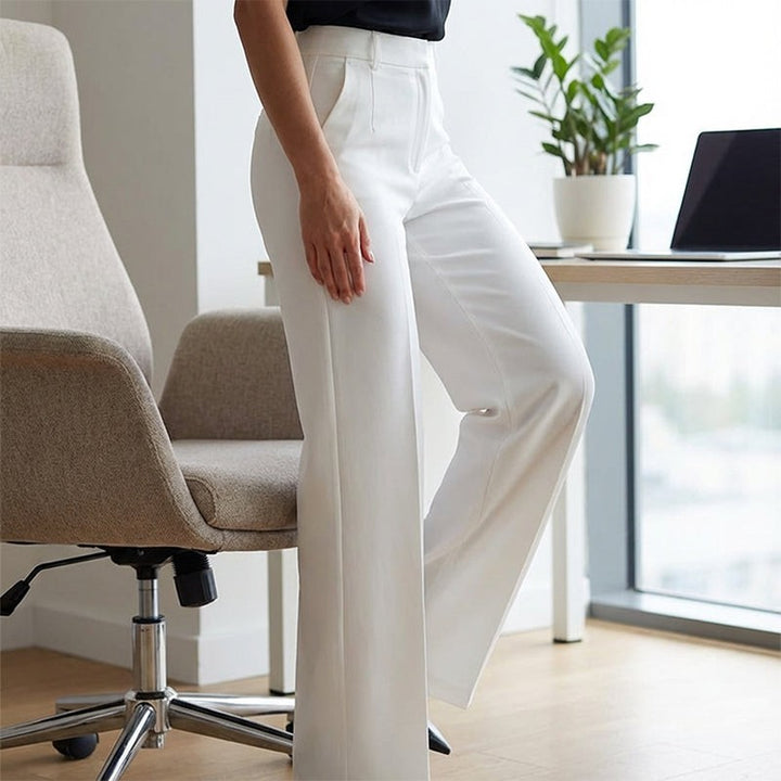 Women's Wide Leg Trousers - High Waist Straight Fit