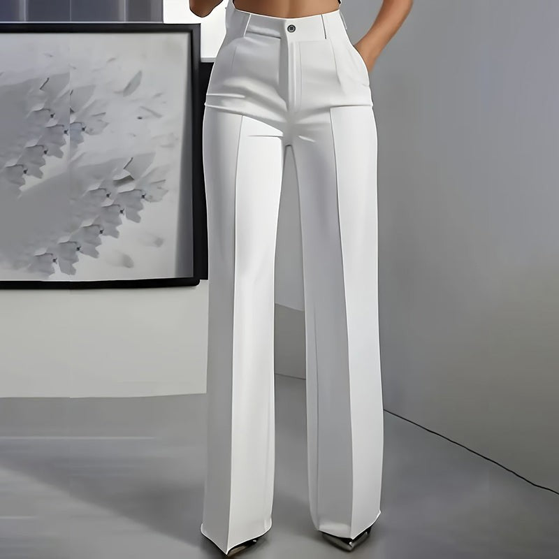 Women's Wide Leg Trousers - High Waist Straight Fit