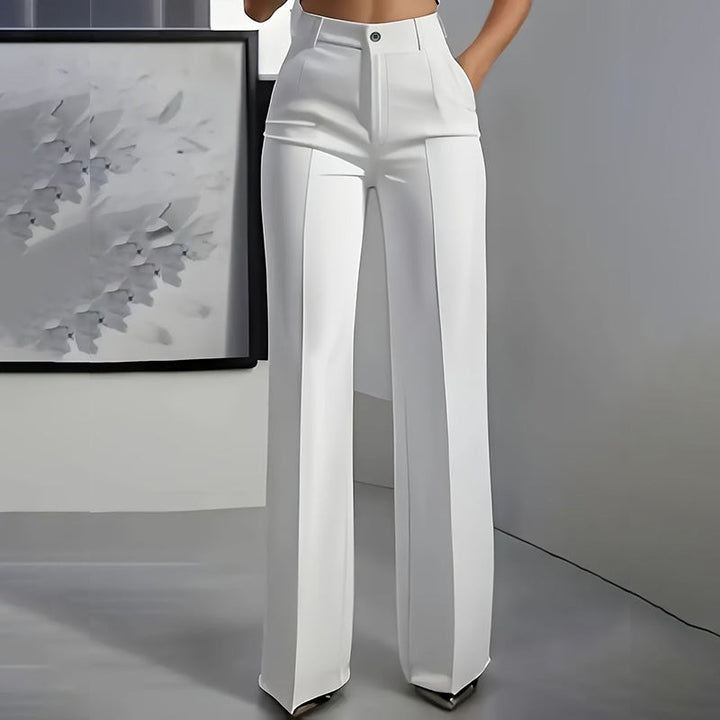 Women's Wide Leg Trousers - High Waist Straight Fit