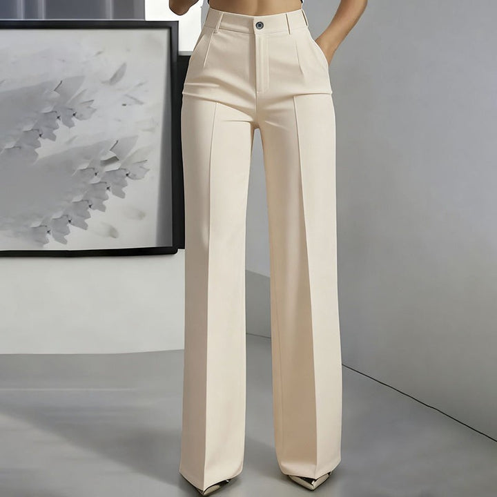 Women's Wide Leg Trousers - High Waist Straight Fit