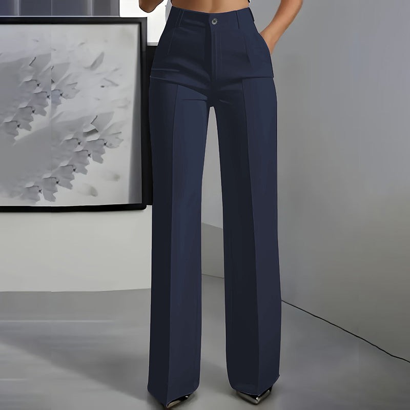 Women's Wide Leg Trousers - High Waist Straight Fit
