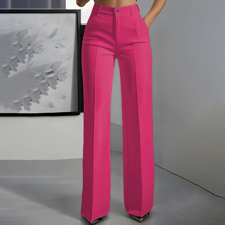 Women's Wide Leg Trousers - High Waist Straight Fit
