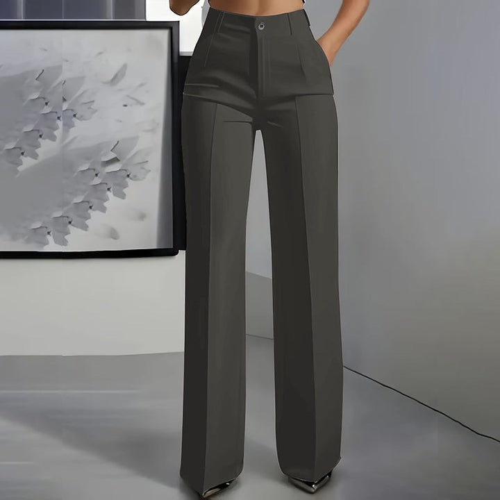 Women's Wide Leg Trousers - High Waist Straight Fit