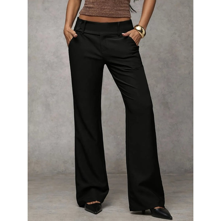 Women's Wide Leg Trousers - Straight Fit