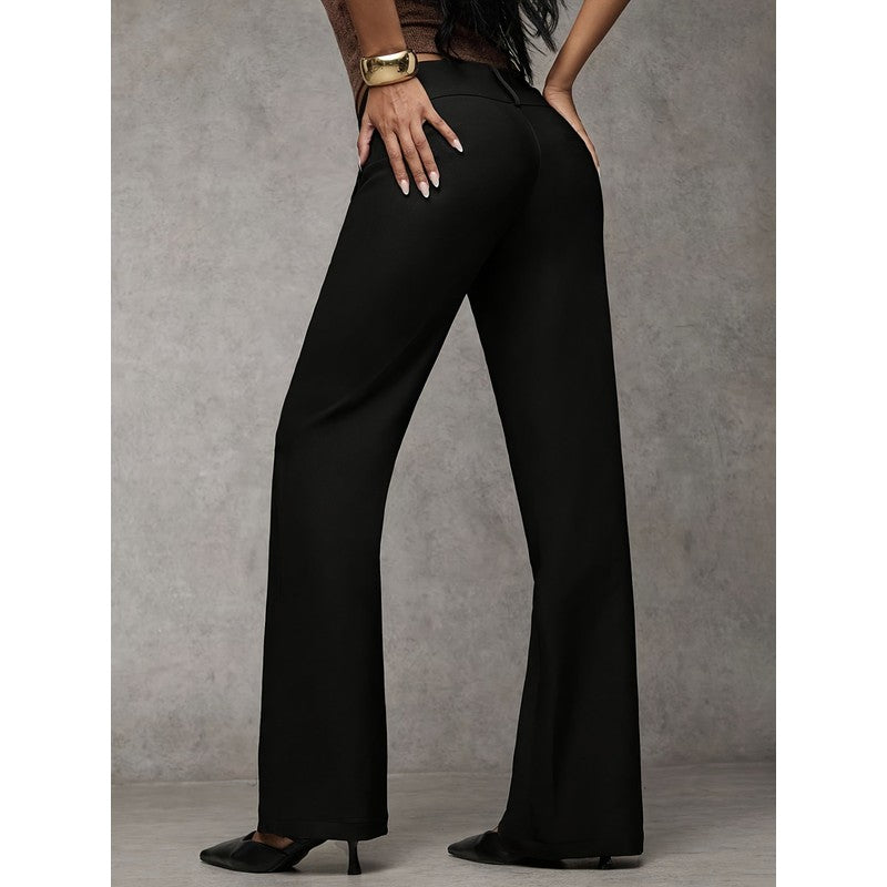 Women's Wide Leg Trousers - Straight Fit