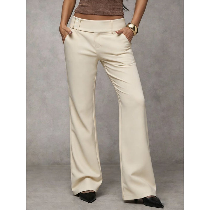 Women's Wide Leg Trousers - Straight Fit