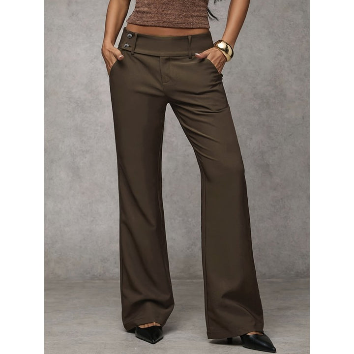 Women's Wide Leg Trousers - Straight Fit