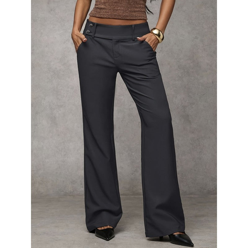 Women's Wide Leg Trousers - Straight Fit
