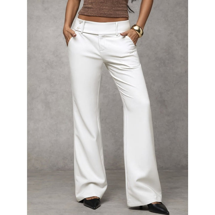 Women's Wide Leg Trousers - Straight Fit