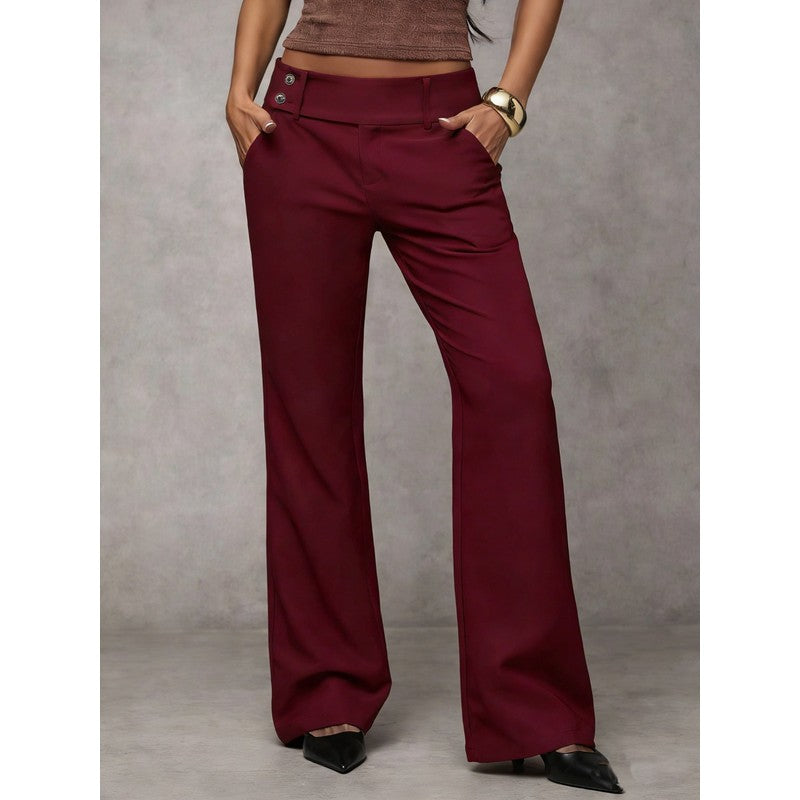 Women's Wide Leg Trousers - Straight Fit