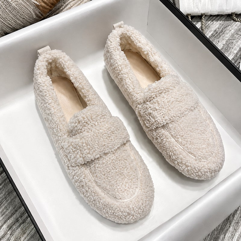 Women's Winter Moccasin Loafers - Slip-On Style