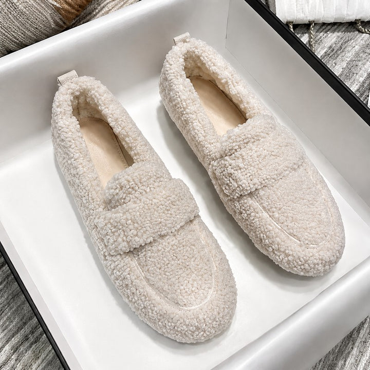 Women's Winter Moccasin Loafers - Slip-On Style