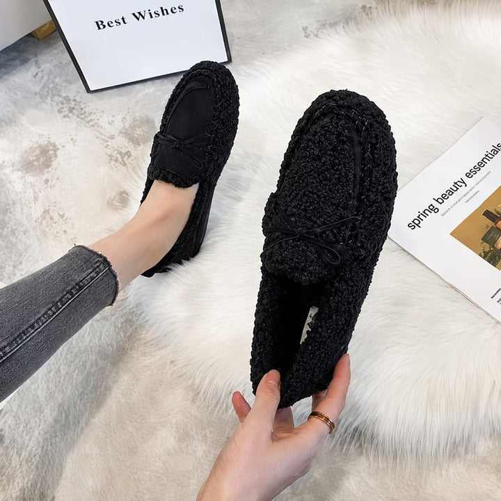 Women's Winter Moccasin Loafers - Slip-On Style