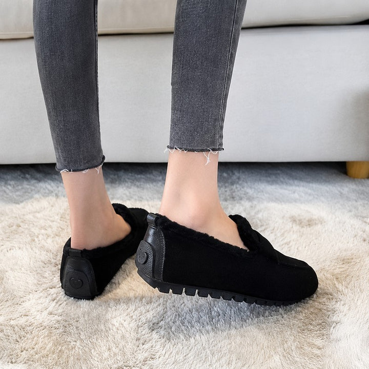 Women's Winter Moccasin Loafers - Slip-On Style
