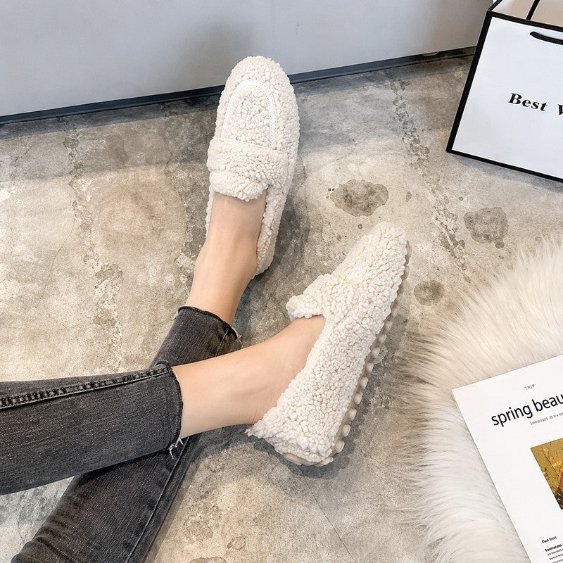 Women's Winter Moccasin Loafers - Slip-On Style